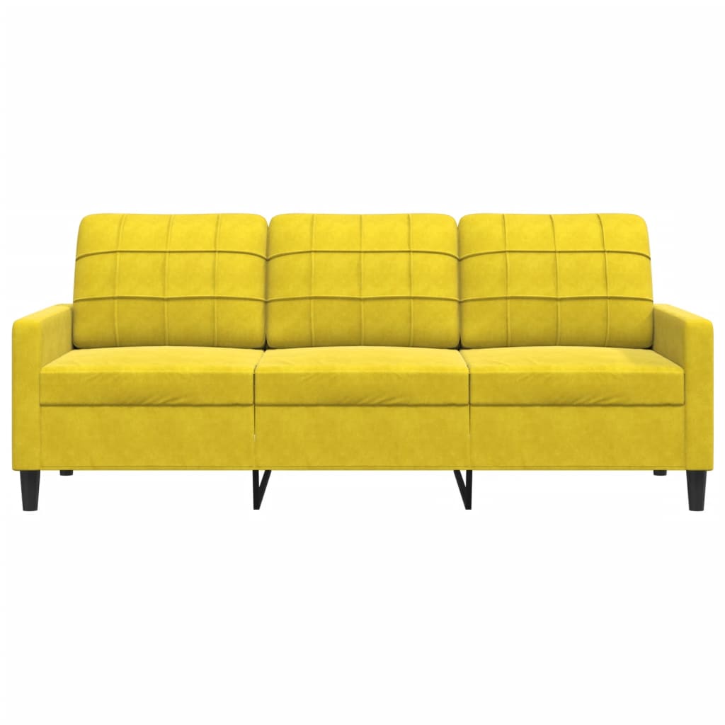 vidaXL Canapea cu 3 locuri, galben, 180 cm, catifea vidaXL Canapea cu 3 locuri, galben, 180 cm, catifea
