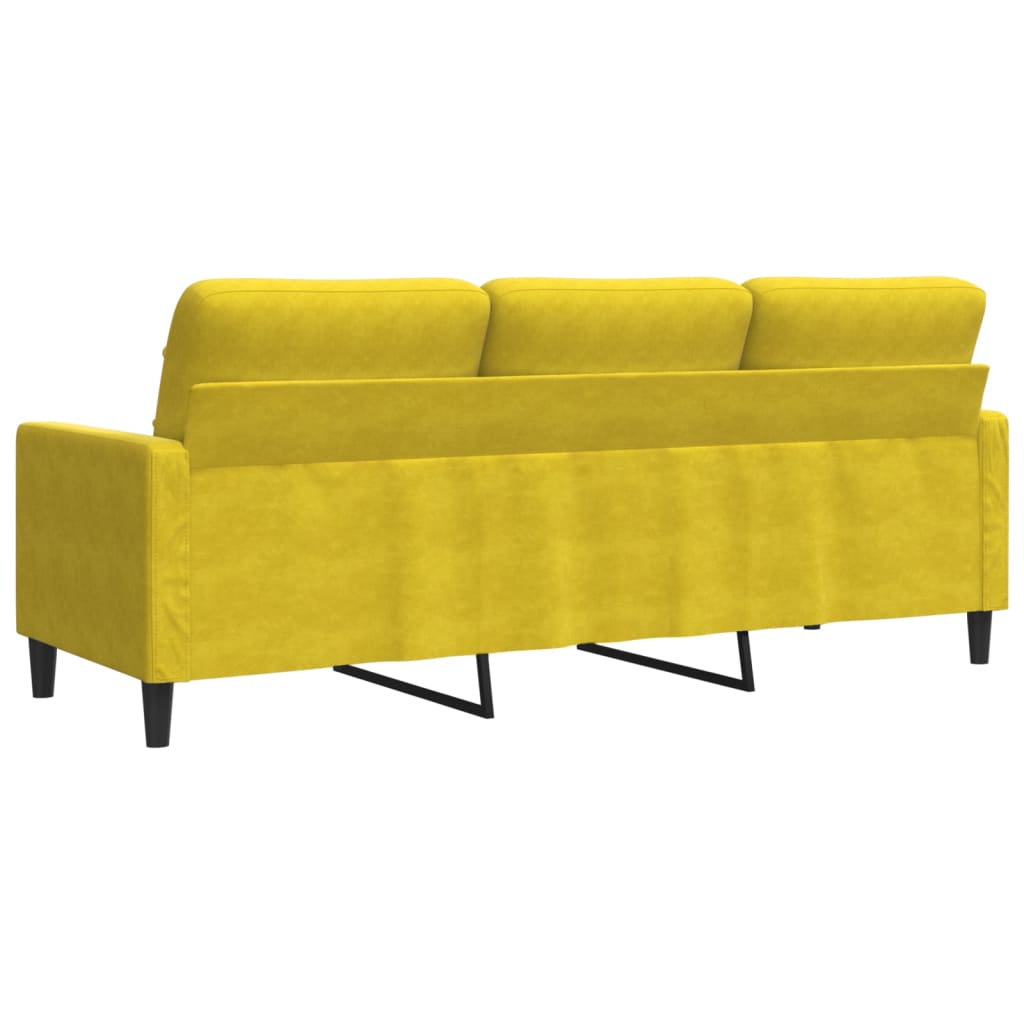 vidaXL Canapea cu 3 locuri, galben, 180 cm, catifea vidaXL Canapea cu 3 locuri, galben, 180 cm, catifea