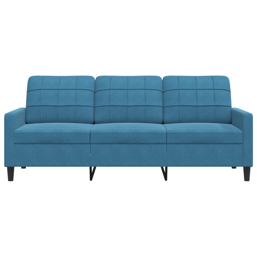 vidaXL Canapea cu 3 locuri, albastru, 180 cm, catifea vidaXL Canapea cu 3 locuri, albastru, 180 cm, catifea