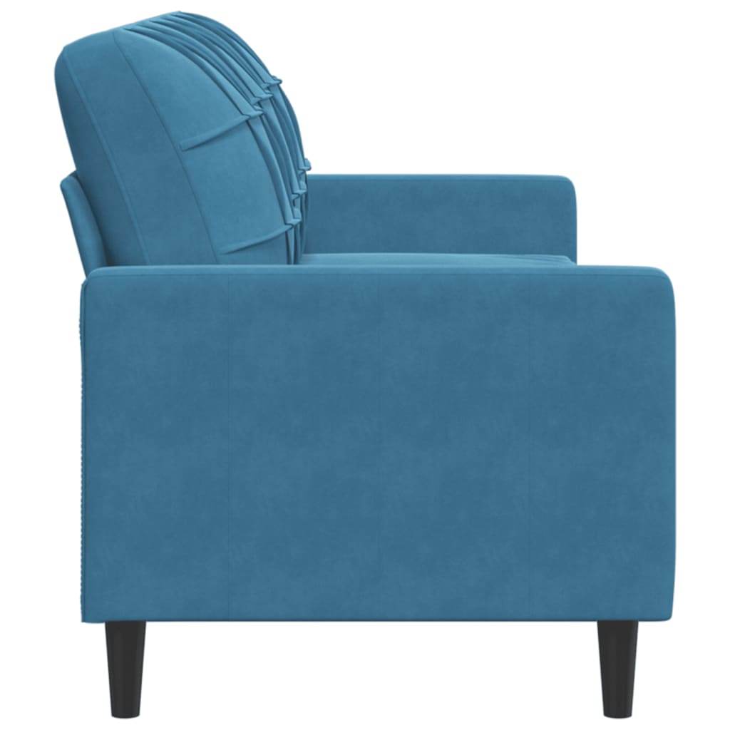 vidaXL Canapea cu 3 locuri, albastru, 180 cm, catifea vidaXL Canapea cu 3 locuri, albastru, 180 cm, catifea