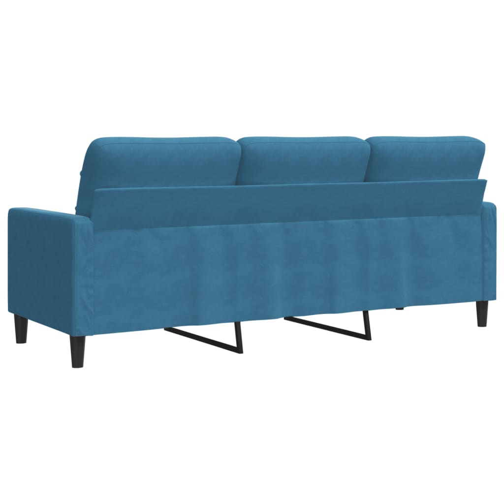 vidaXL Canapea cu 3 locuri, albastru, 180 cm, catifea vidaXL Canapea cu 3 locuri, albastru, 180 cm, catifea