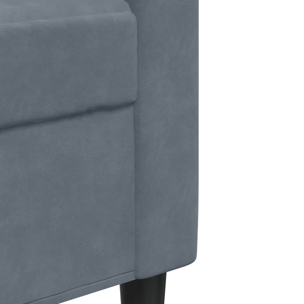 vidaXL Canapea cu 3 locuri, gri închis, 210 cm, material catifea vidaXL Canapea cu 3 locuri, gri închis, 210 cm, material catifea