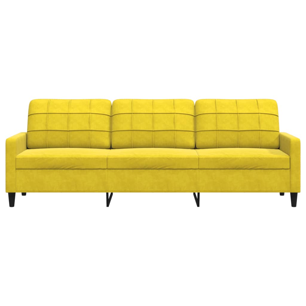 vidaXL Canapea cu 3 locuri, galben, 210 cm, catifea vidaXL Canapea cu 3 locuri, galben, 210 cm, catifea