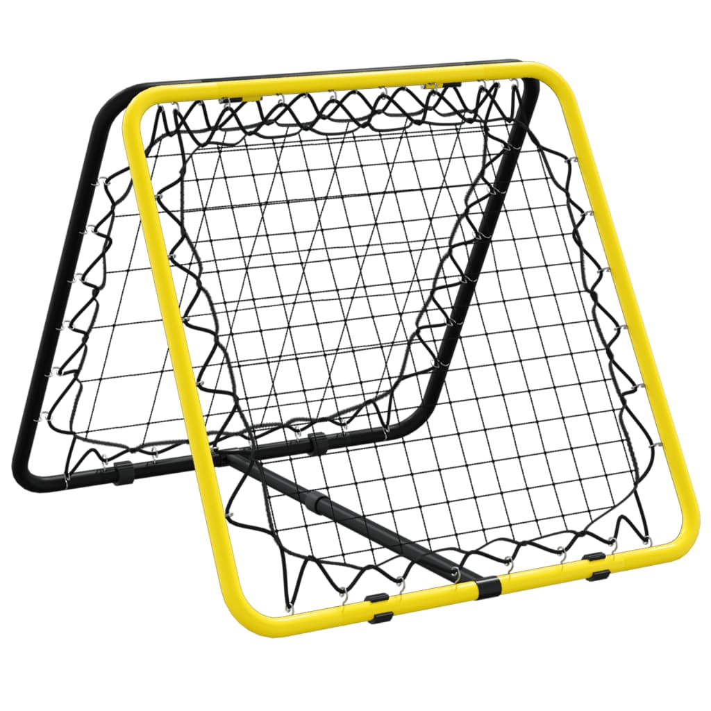 vidaXL Plasă de ricoșeu fotbal dublă, reglabilă, galben/negru, oțel vidaXL Plasă de ricoșeu fotbal dublă, reglabilă, galben/negru, oțel