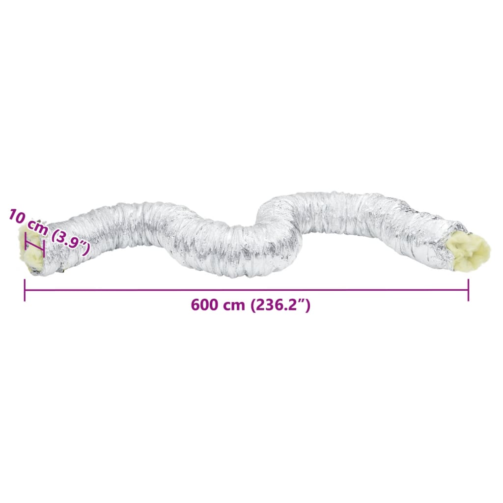 vidaXL Conductă de ventilație izolată, 6 m, Ø10 cm, aluminiu vidaXL Conductă de ventilație izolată, 6 m, Ø10 cm, aluminiu