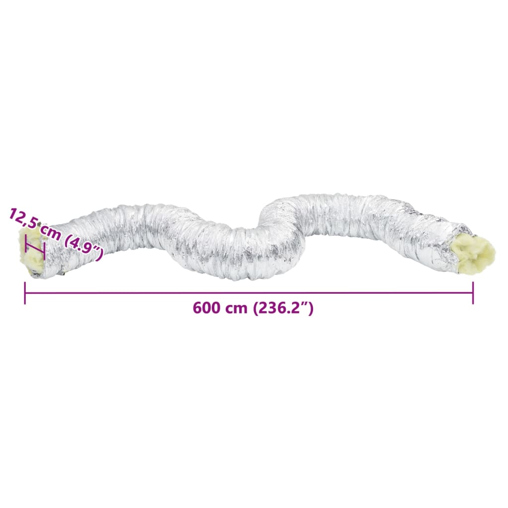 vidaXL Conductă de ventilație izolată, 6 m, Ø12,5 cm, aluminiu vidaXL Conductă de ventilație izolată, 6 m, Ø12,5 cm, aluminiu