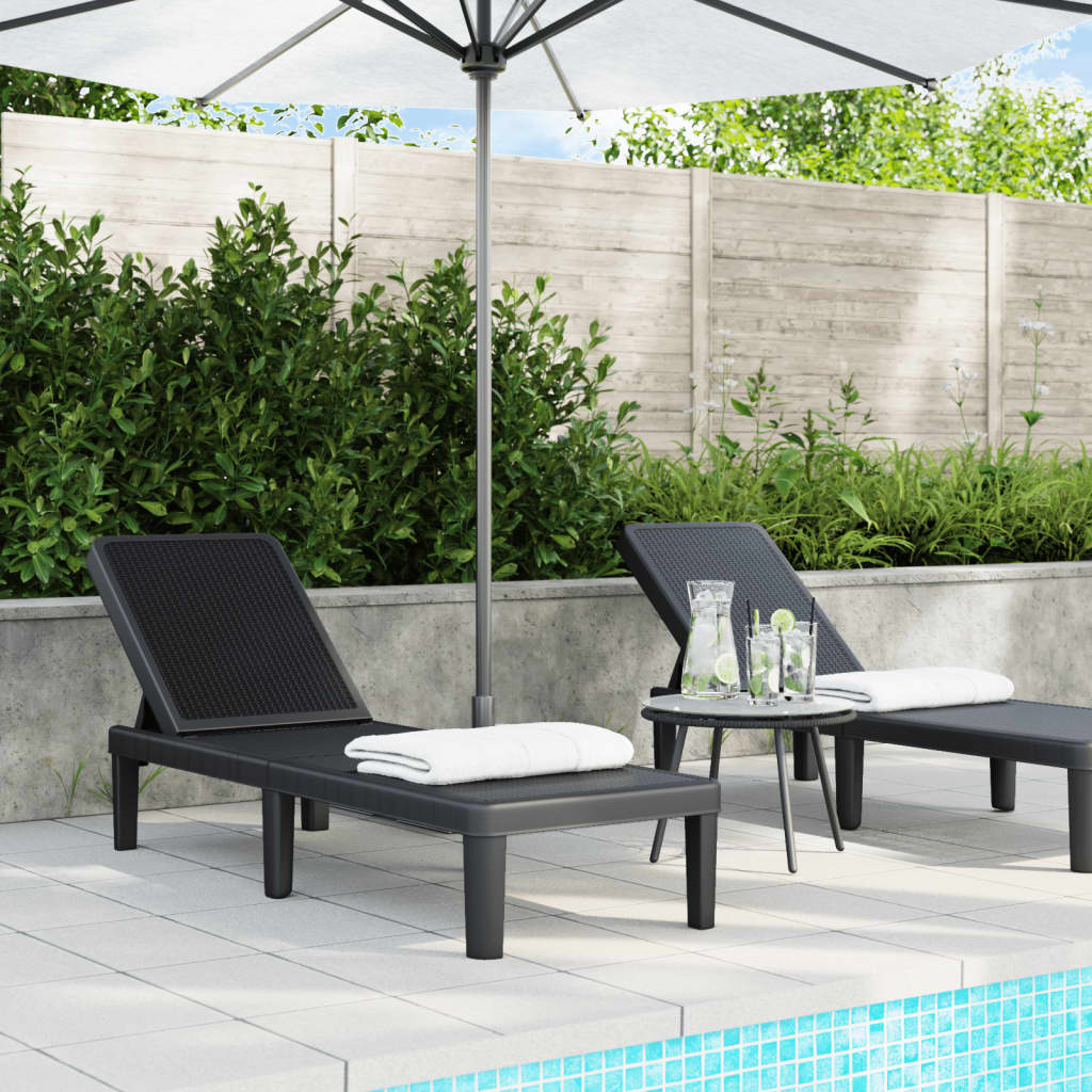 vidaXL Șezlong reglabil în înălțime în 4 direcții, 155,5x57x28 cm, PP vidaXL Șezlong reglabil în înălțime în 4 direcții, 155,5x57x28 cm, PP