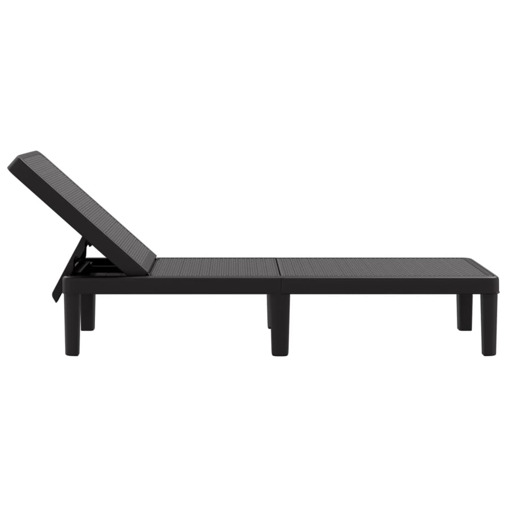 vidaXL Șezlong reglabil în înălțime în 4 direcții, 155,5x57x28 cm, PP vidaXL Șezlong reglabil în înălțime în 4 direcții, 155,5x57x28 cm, PP