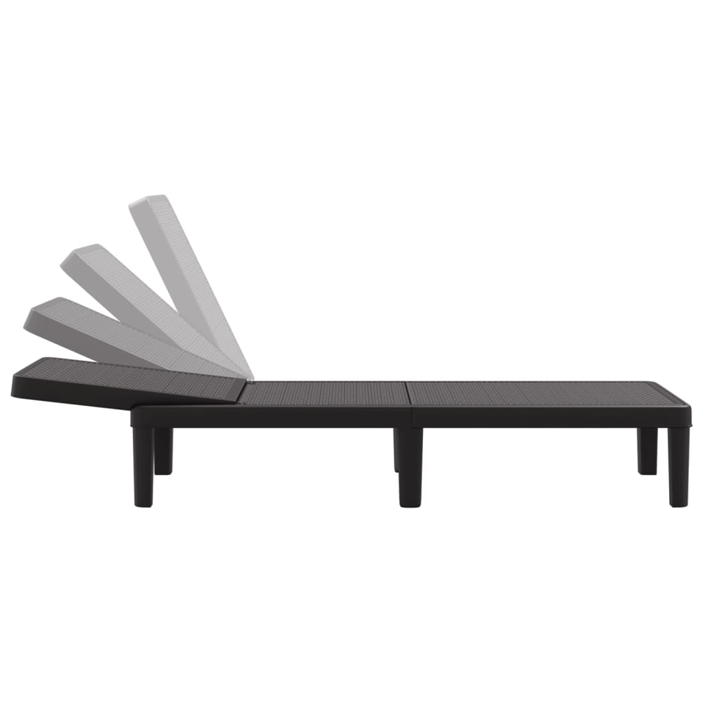 vidaXL Șezlong reglabil în înălțime în 4 direcții, 155,5x57x28 cm, PP vidaXL Șezlong reglabil în înălțime în 4 direcții, 155,5x57x28 cm, PP