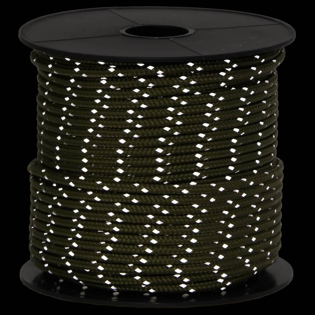 vidaXL Funie pentru cort cu benzi reflectorizante și chei, 50 m, 4 mm vidaXL Funie pentru cort cu benzi reflectorizante și chei, 50 m, 4 mm
