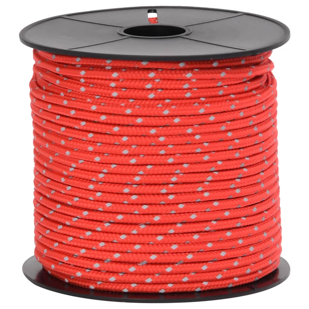 vidaXL Funie pentru cort cu benzi reflectorizante și chei, 50 m, 4 mm vidaXL Funie pentru cort cu benzi reflectorizante și chei, 50 m, 4 mm