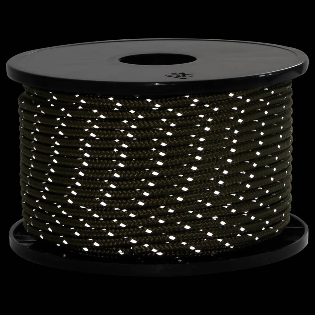 vidaXL Funie pentru cort cu benzi reflectorizante și chei, 50 m, 5 mm vidaXL Funie pentru cort cu benzi reflectorizante și chei, 50 m, 5 mm