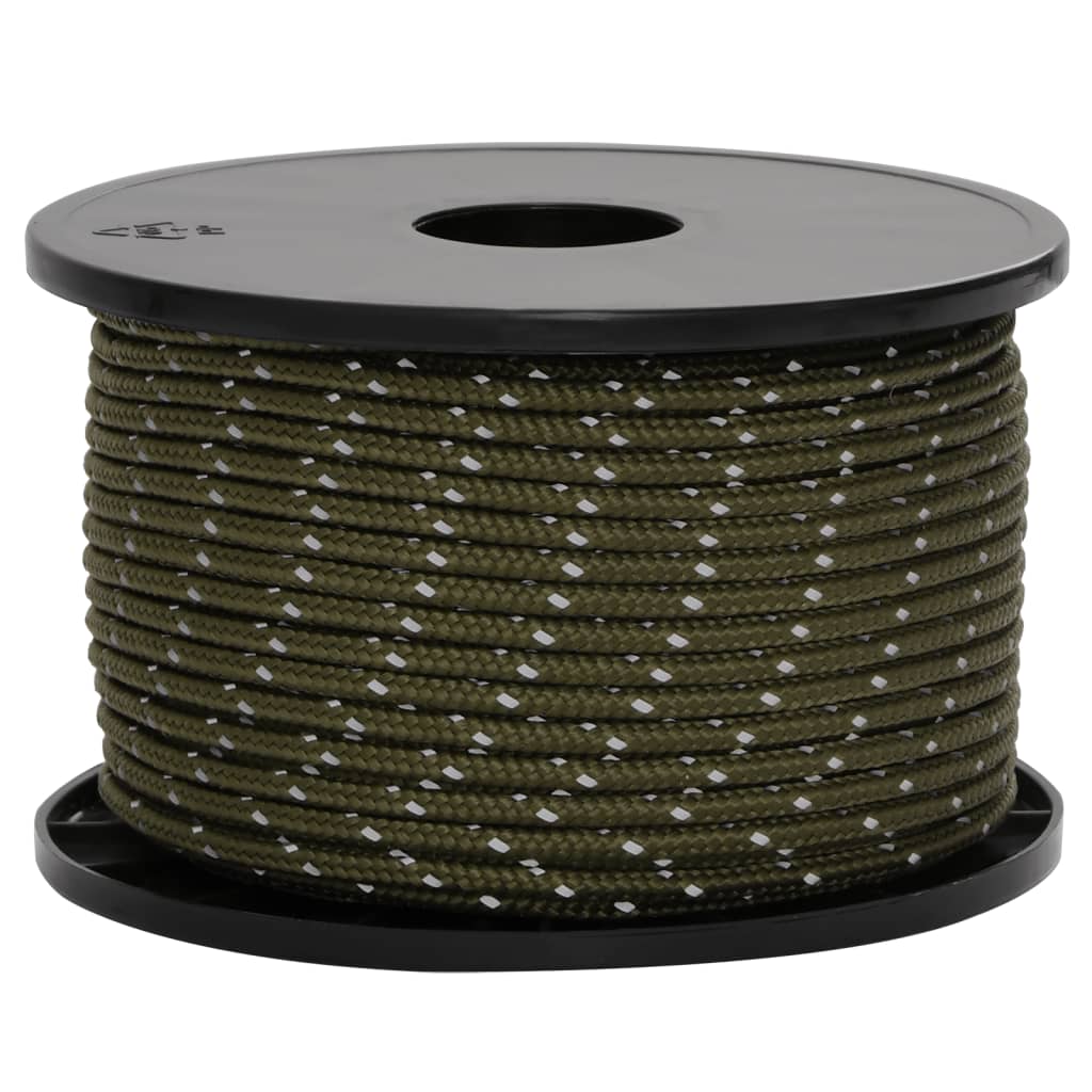 vidaXL Funie pentru cort cu benzi reflectorizante și chei, 50 m, 5 mm vidaXL Funie pentru cort cu benzi reflectorizante și chei, 50 m, 5 mm