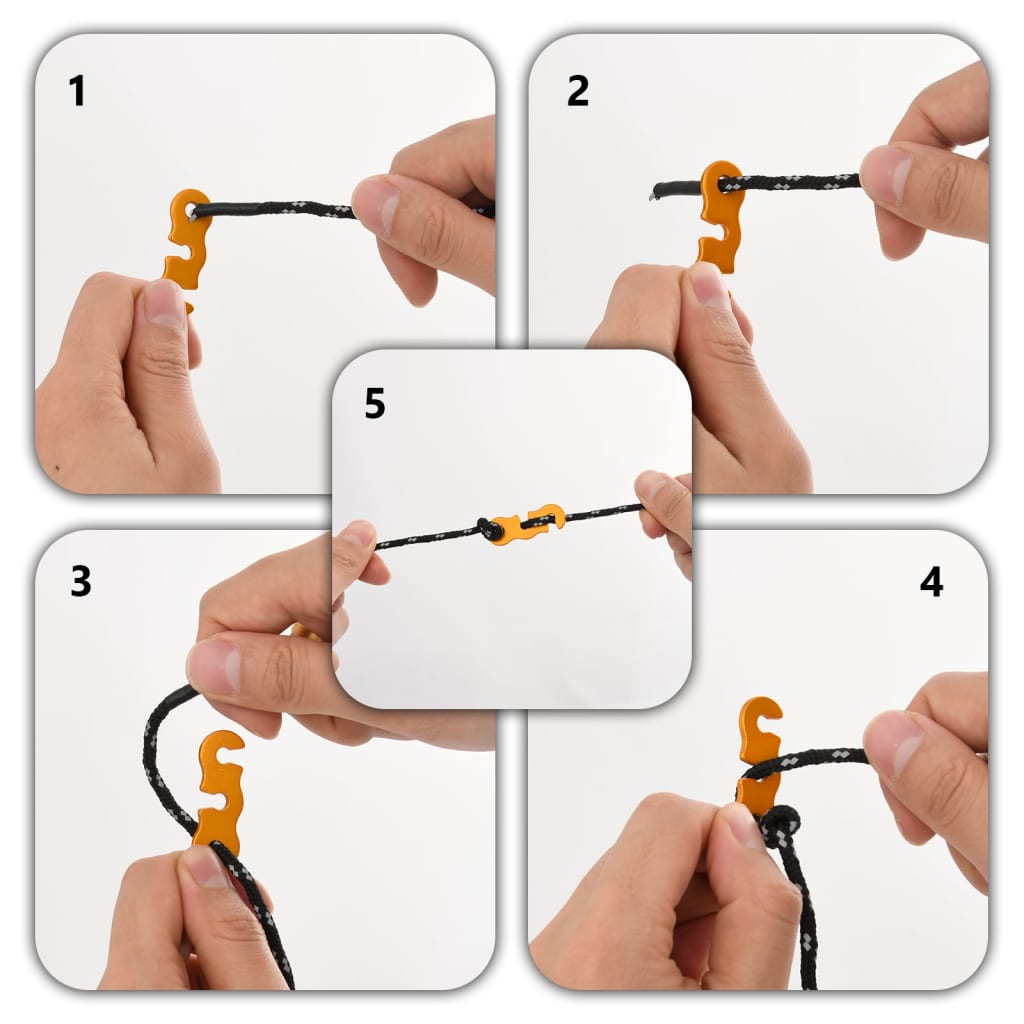 vidaXL Funie pentru cort cu chei reflectorizante, 8 buc., 4 m, 4 mm vidaXL Funie pentru cort cu chei reflectorizante, 8 buc., 4 m, 4 mm