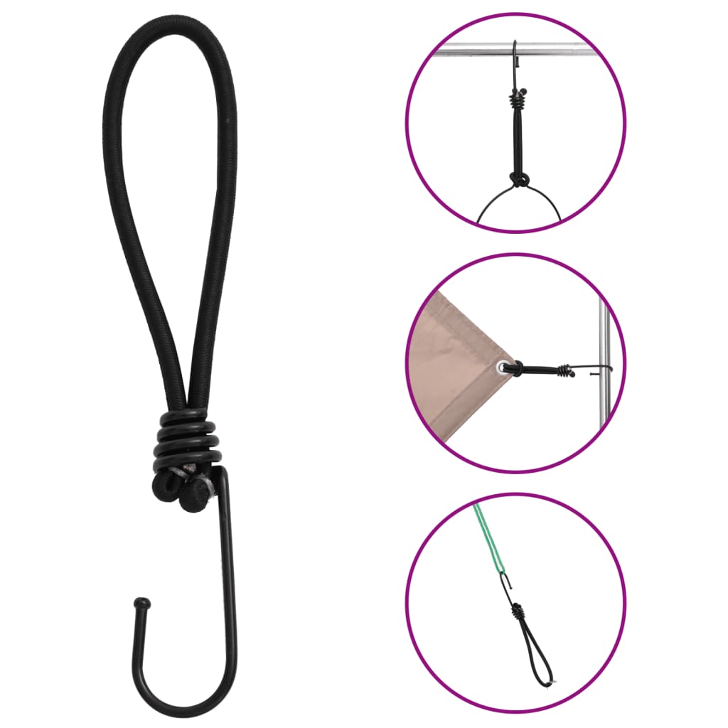 vidaXL Funie elastică cu cârlige, 25 buc., 17 cm vidaXL Funie elastică cu cârlige, 25 buc., 17 cm