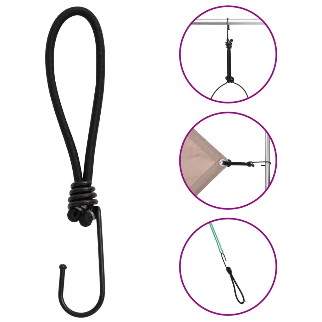 vidaXL Funie elastică cu cârlige, 50 buc., 17 cm vidaXL Funie elastică cu cârlige, 50 buc., 17 cm
