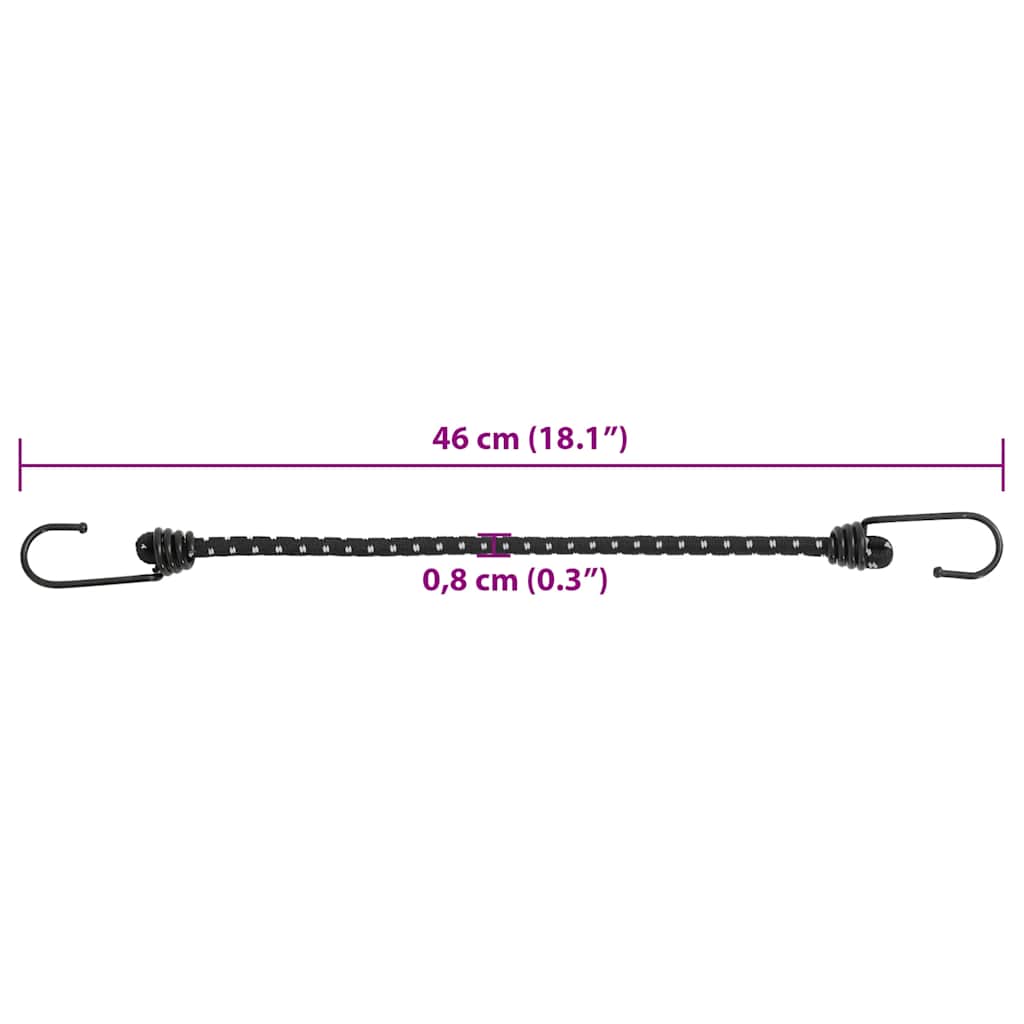 vidaXL Corzi elastice cu benzi reflectorizante/cârlige 25 buc. 46 cm vidaXL Corzi elastice cu benzi reflectorizante/cârlige 25 buc. 46 cm