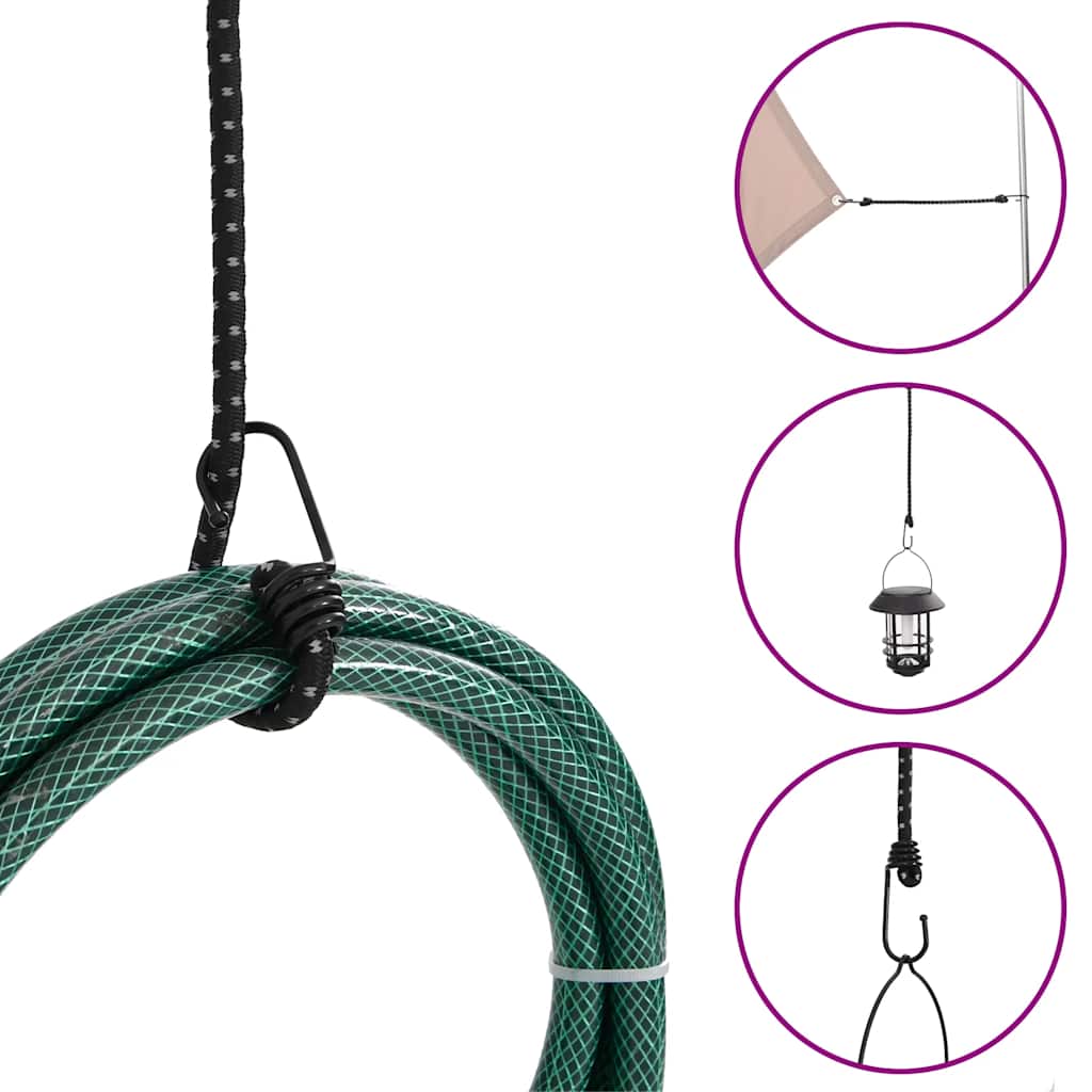 vidaXL Corzi elastice cu benzi reflectorizante/cârlige 50 buc. 46 cm vidaXL Corzi elastice cu benzi reflectorizante/cârlige 50 buc. 46 cm
