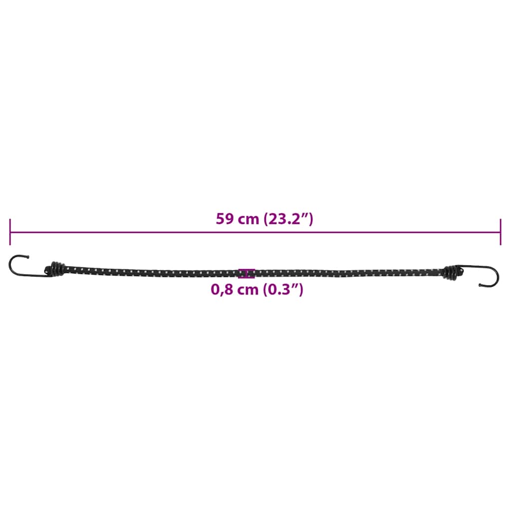 vidaXL Corzi elastice cu benzi reflectorizante/cârlige 25 buc. 59 cm vidaXL Corzi elastice cu benzi reflectorizante/cârlige 25 buc. 59 cm