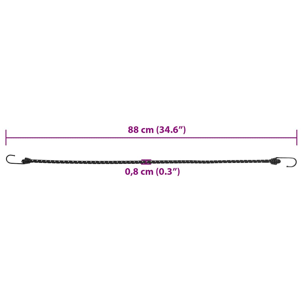 vidaXL Corzi elastice cu benzi reflectorizante/cârlige 10 buc. 88 cm vidaXL Corzi elastice cu benzi reflectorizante/cârlige 10 buc. 88 cm
