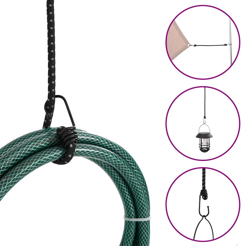 vidaXL Corzi elastice cu benzi reflectorizante/cârlige 25 buc. 88 cm vidaXL Corzi elastice cu benzi reflectorizante/cârlige 25 buc. 88 cm