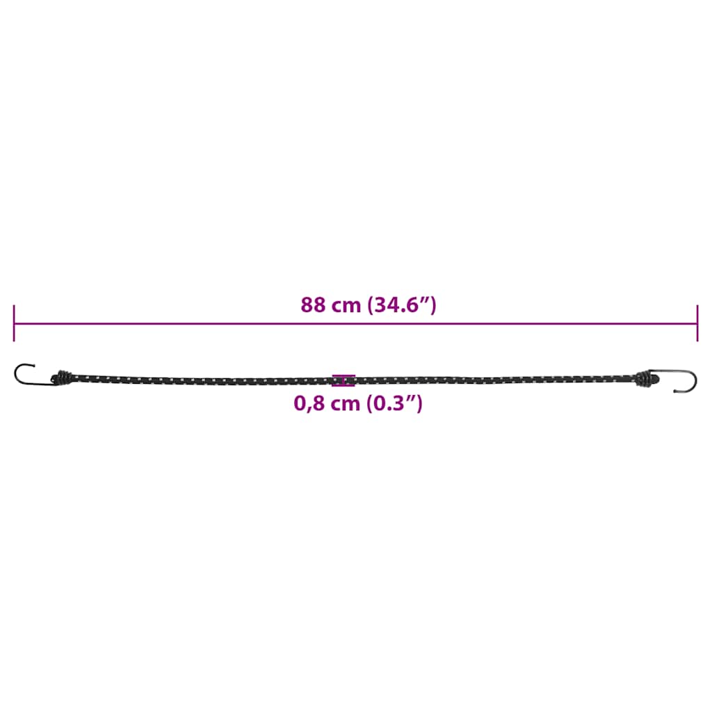 vidaXL Corzi elastice cu benzi reflectorizante/cârlige 50 buc. 88 cm vidaXL Corzi elastice cu benzi reflectorizante/cârlige 50 buc. 88 cm