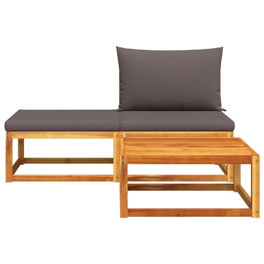 vidaXL Set canapele de grădină 3 piese cu perne din lemn de acacia și frânghie vidaXL Set canapele de grădină 3 piese cu perne din lemn de acacia și frânghie