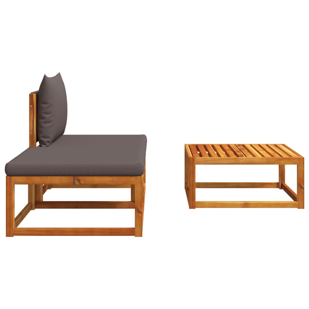 vidaXL Set canapele de grădină 3 piese cu perne din lemn de acacia și frânghie vidaXL Set canapele de grădină 3 piese cu perne din lemn de acacia și frânghie