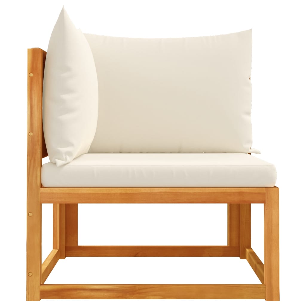 vidaXL Canapea de colț de grădină cu perne, lemn de salcâm și frânghie