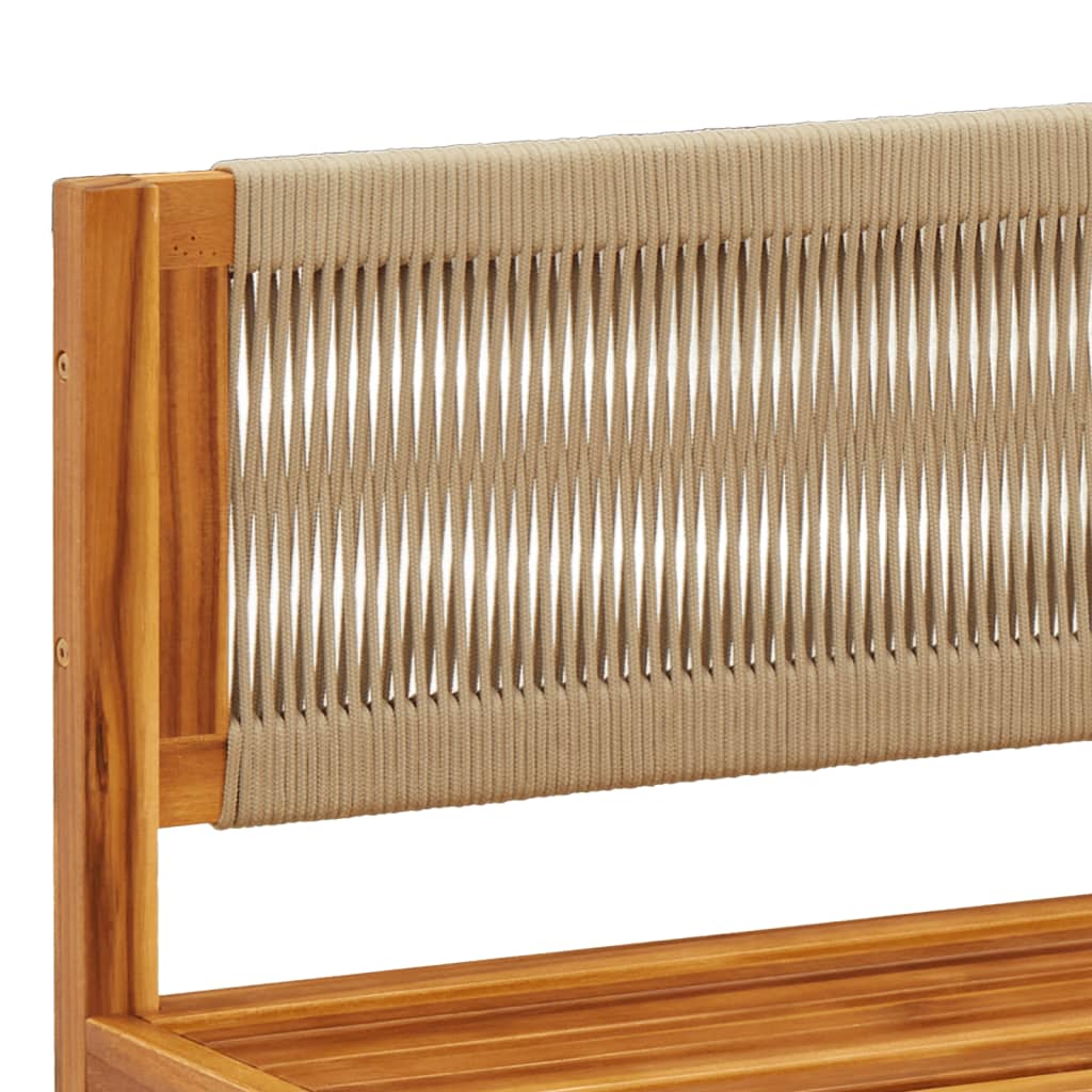 vidaXL Canapea de colț de grădină cu perne, lemn de salcâm și frânghie