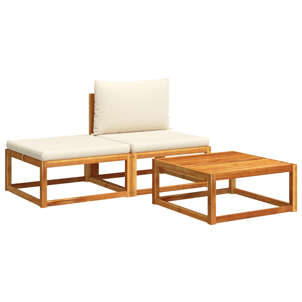 vidaXL Set canapele de grădină 3 piese cu perne din lemn de acacia și frânghie vidaXL Set canapele de grădină 3 piese cu perne din lemn de acacia și frânghie