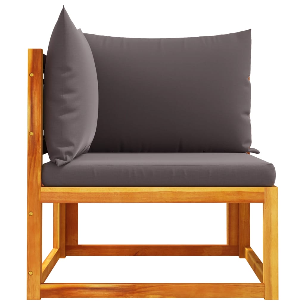 vidaXL Canapea de colț de grădină cu perne, lemn de salcâm și ratan