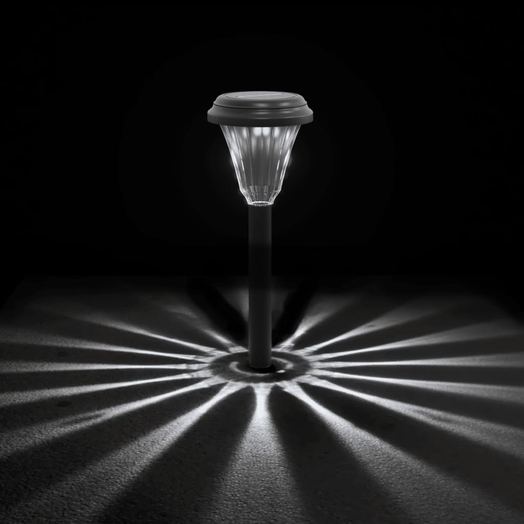 vidaXL Lămpi solare alei cu țăruși de pământ 12 buc., alb