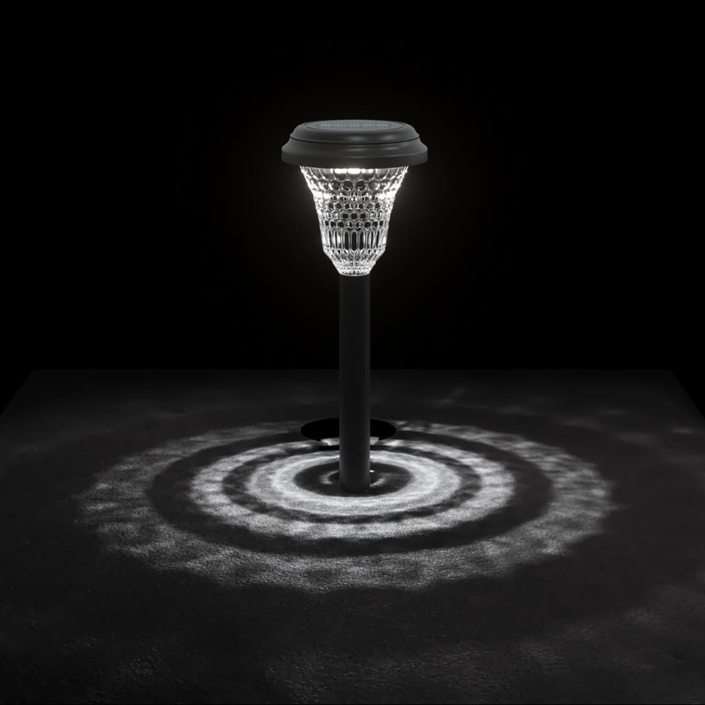 vidaXL Lămpi solare alei cu țăruși de pământ 12 buc., alb