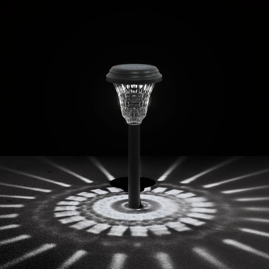 vidaXL Lămpi solare alei cu țăruși de pământ 12 buc., alb