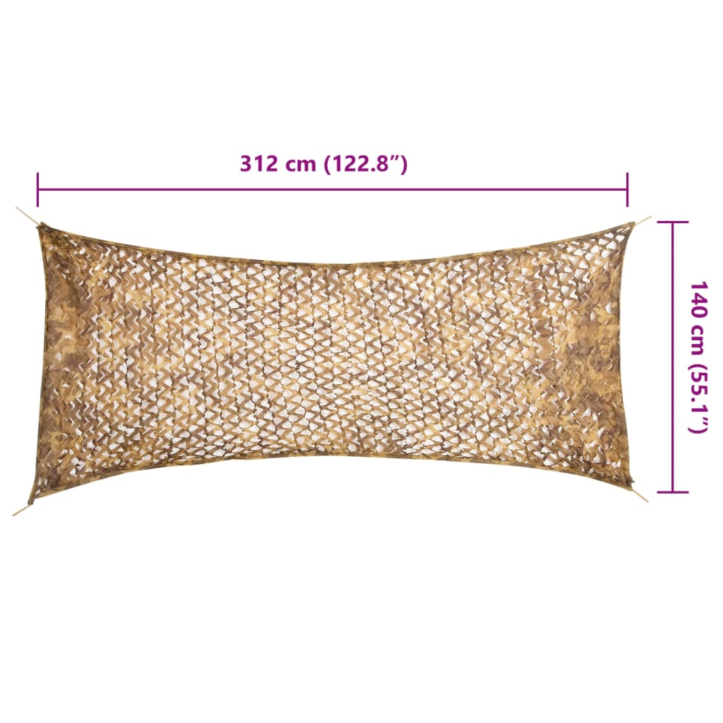 vidaXL Plasă de camuflaj cu geantă de depozitare, nisipiu, 312x140 cm vidaXL Plasă de camuflaj cu geantă de depozitare, nisipiu, 312x140 cm