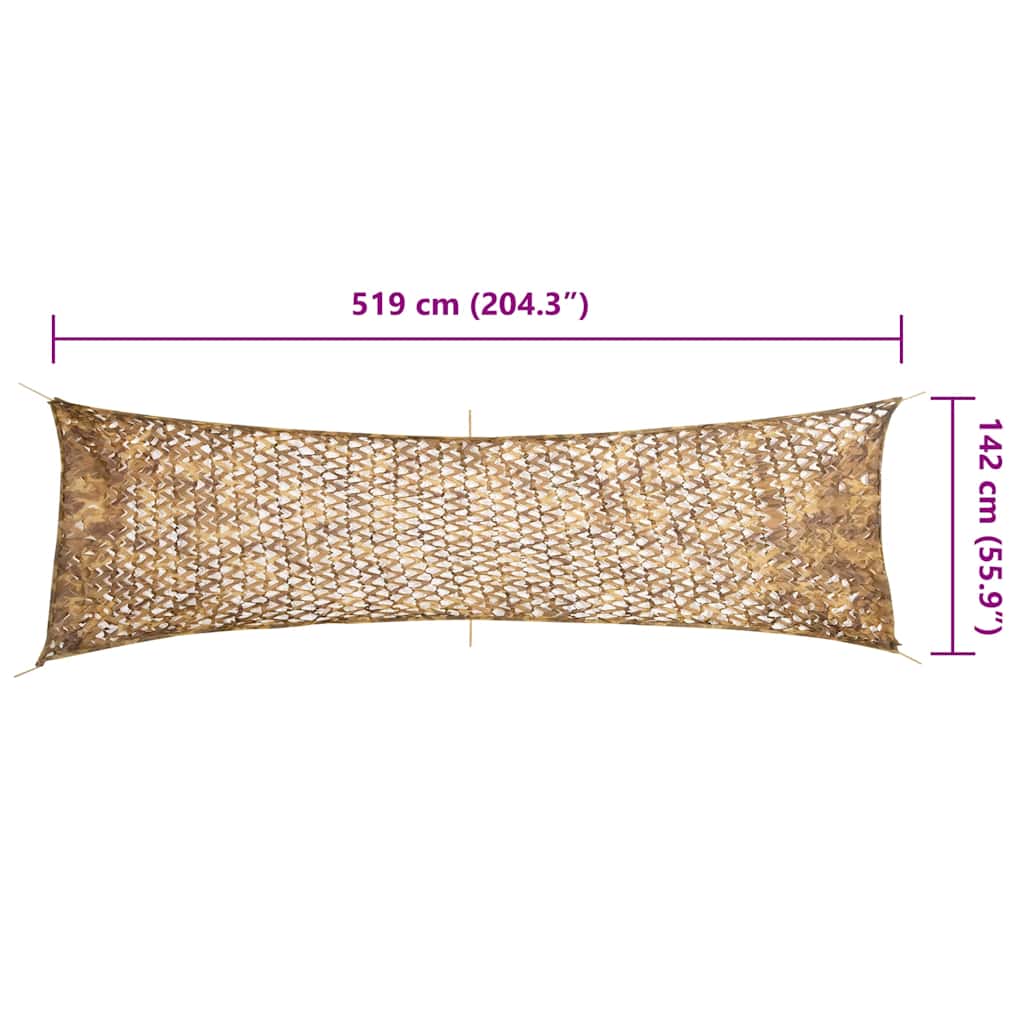 vidaXL Plasă de camuflaj cu geantă de depozitare, nisipiu, 519x142 cm vidaXL Plasă de camuflaj cu geantă de depozitare, nisipiu, 519x142 cm