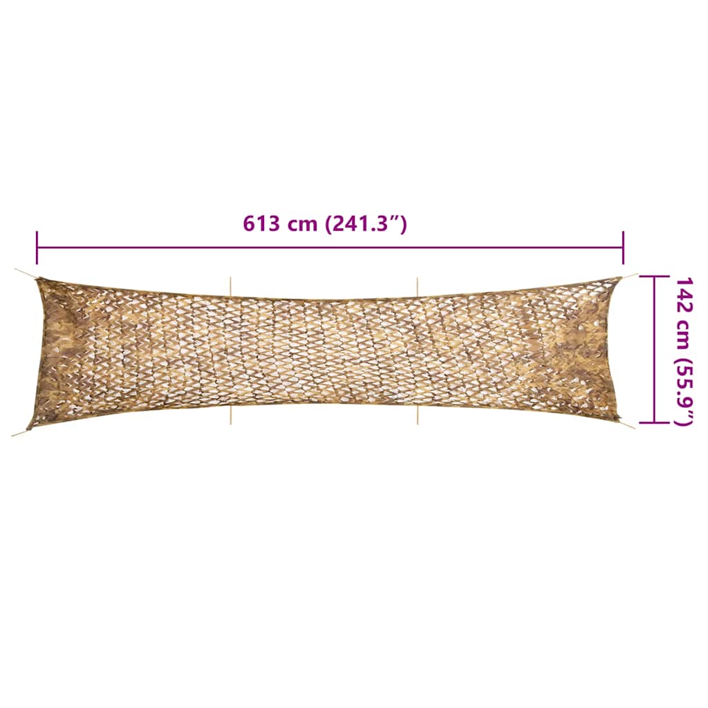 vidaXL Plasă de camuflaj cu geantă de depozitare, nisipiu, 613x138 cm vidaXL Plasă de camuflaj cu geantă de depozitare, nisipiu, 613x138 cm