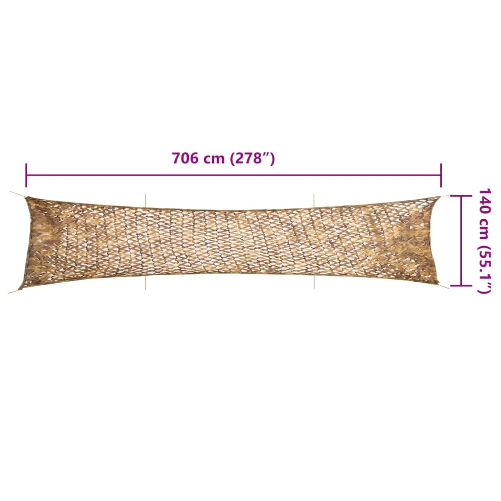 vidaXL Plasă de camuflaj cu geantă de depozitare, nisipiu, 706x140 cm vidaXL Plasă de camuflaj cu geantă de depozitare, nisipiu, 706x140 cm