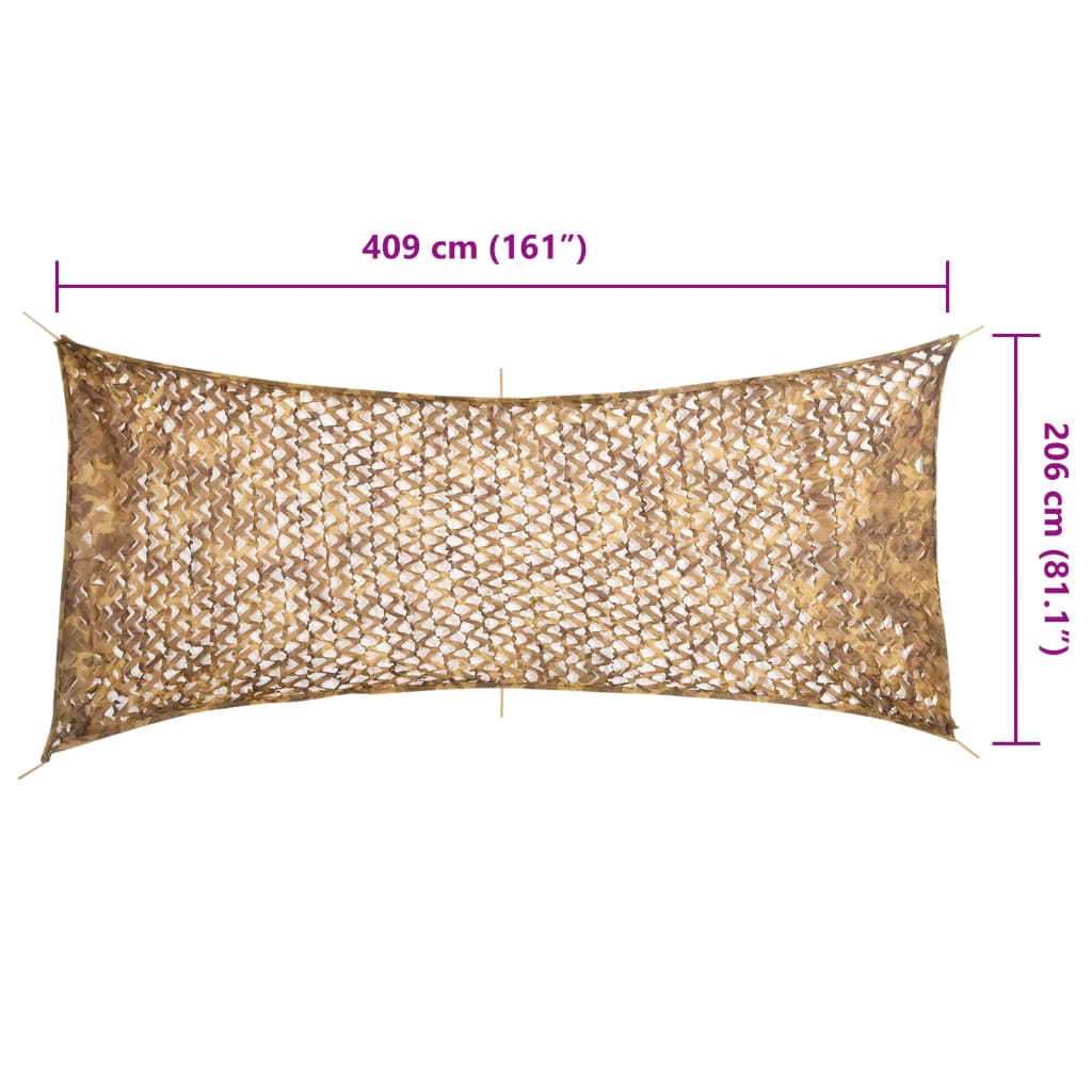 vidaXL Plasă de camuflaj cu geantă de depozitare, nisipiu, 409x206 cm vidaXL Plasă de camuflaj cu geantă de depozitare, nisipiu, 409x206 cm