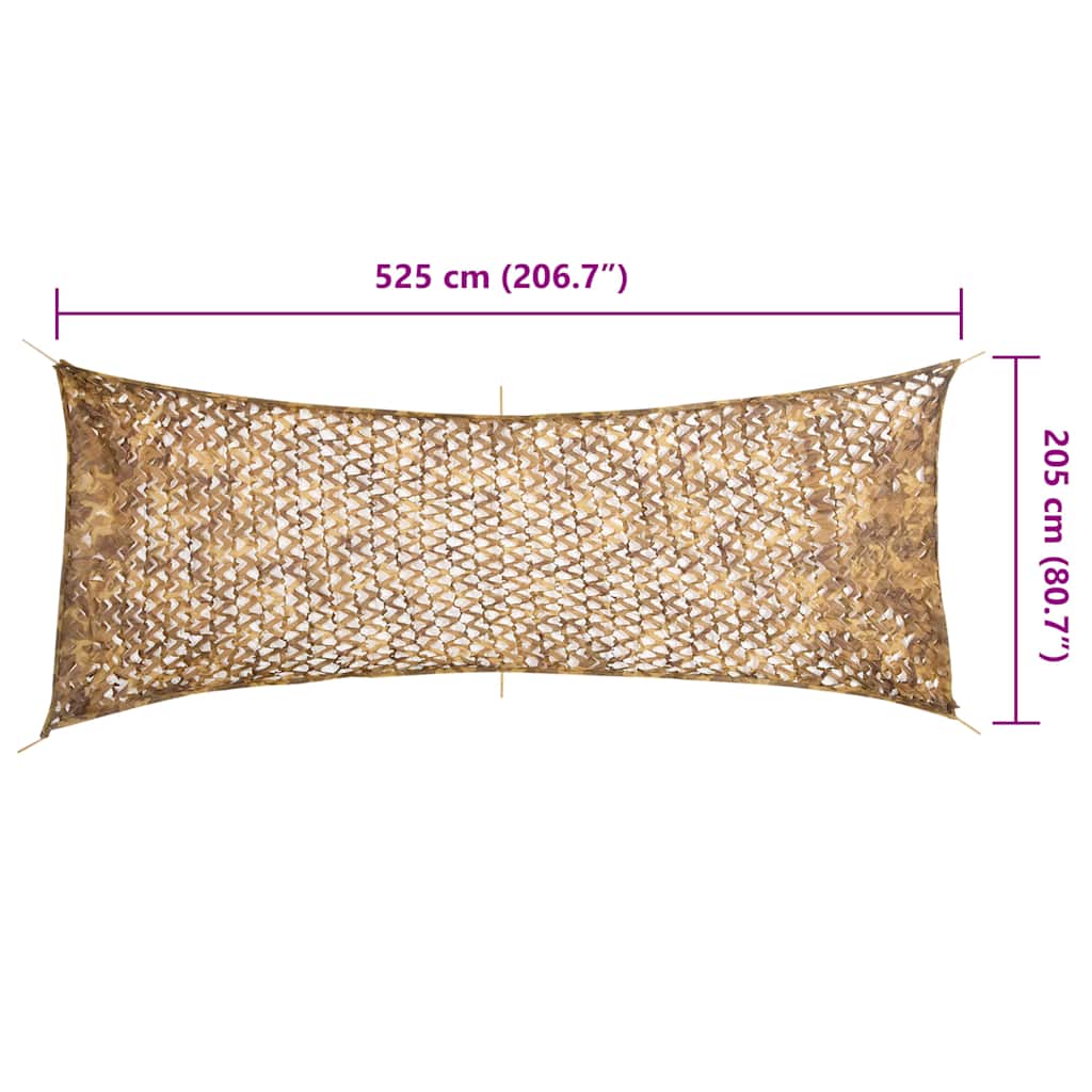 vidaXL Plasă de camuflaj cu geantă de depozitare, nisipiu, 525x205 cm vidaXL Plasă de camuflaj cu geantă de depozitare, nisipiu, 525x205 cm