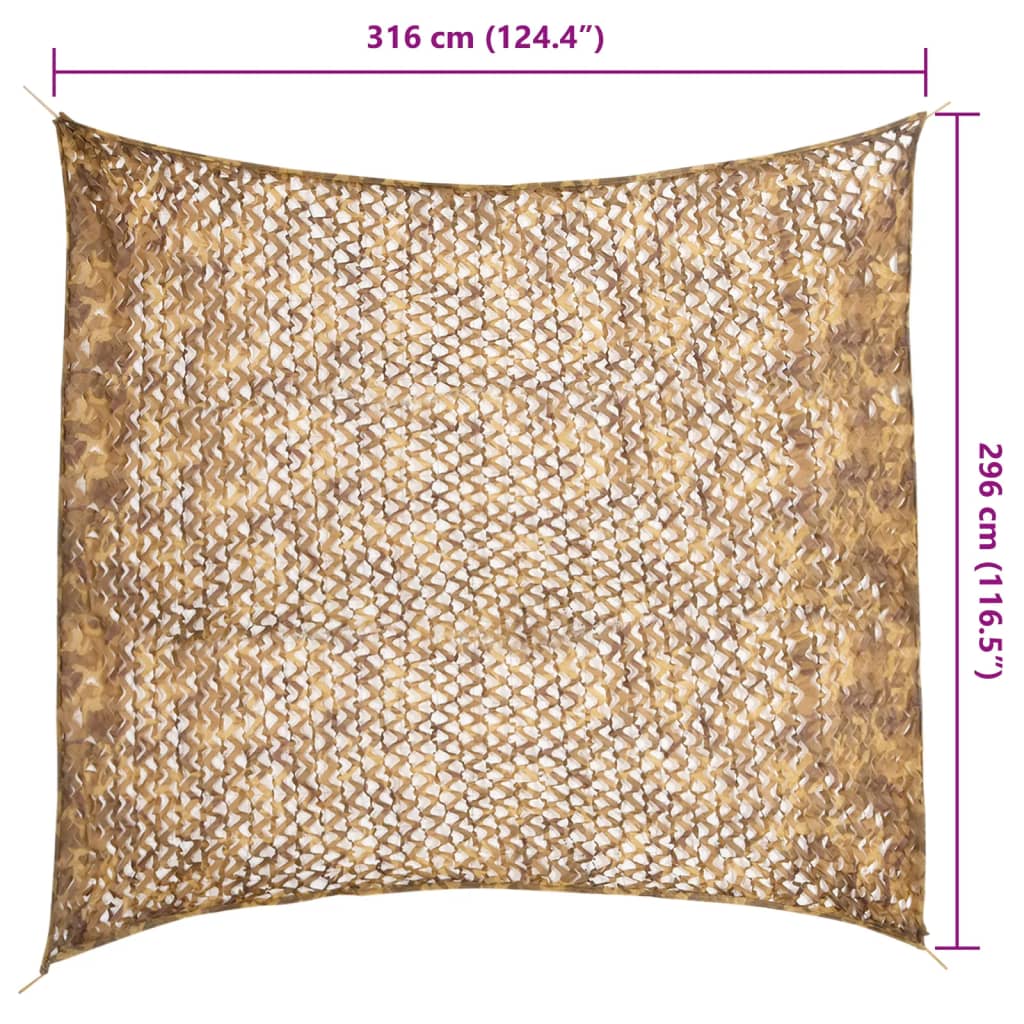 vidaXL Plasă de camuflaj cu geantă de depozitare, nisipiu, 316x296 cm vidaXL Plasă de camuflaj cu geantă de depozitare, nisipiu, 316x296 cm