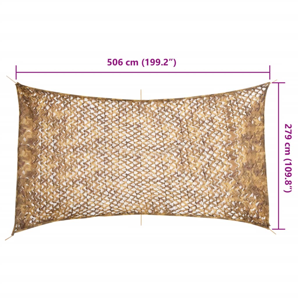 vidaXL Plasă de camuflaj cu geantă de depozitare, nisipiu, 506x279 cm vidaXL Plasă de camuflaj cu geantă de depozitare, nisipiu, 506x279 cm