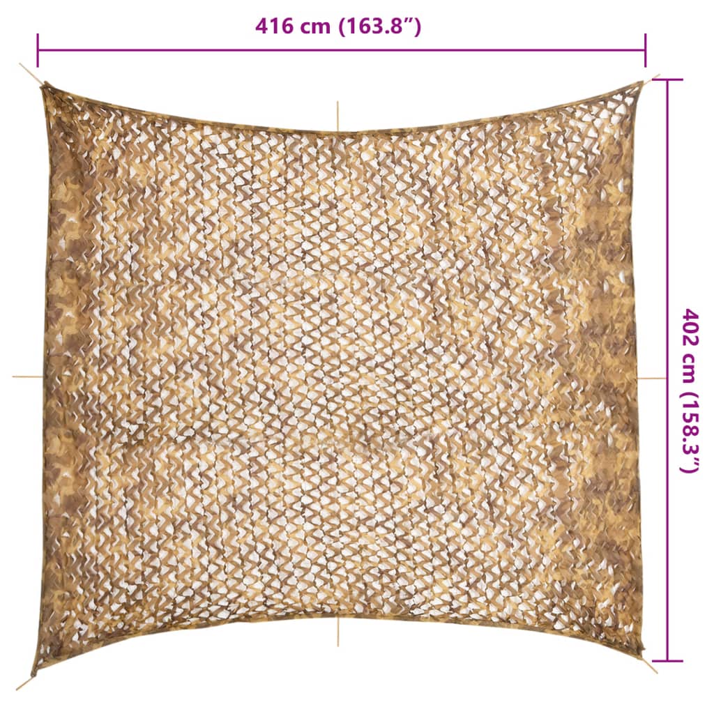 vidaXL Plasă de camuflaj cu geantă de depozitare, nisipiu, 416x402 cm vidaXL Plasă de camuflaj cu geantă de depozitare, nisipiu, 416x402 cm