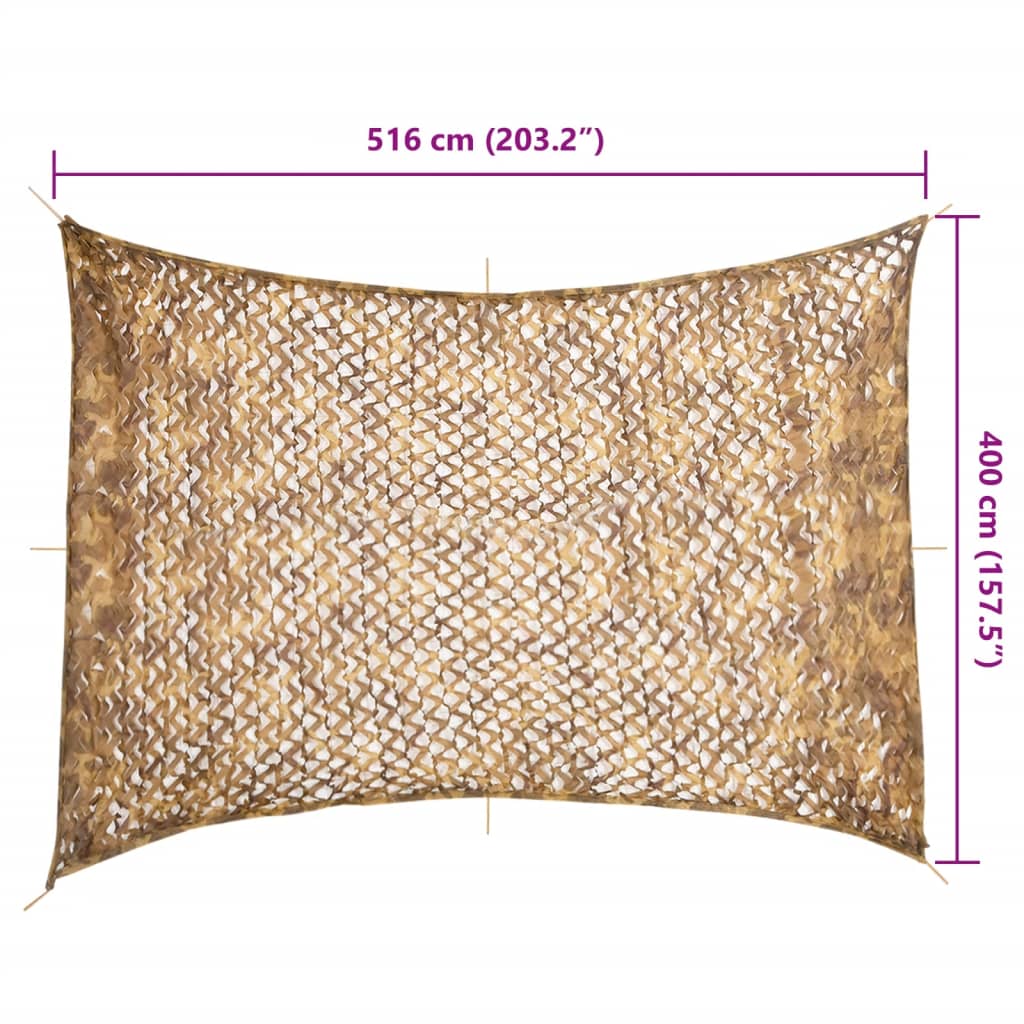 vidaXL Plasă de camuflaj cu geantă de depozitare, nisipiu, 516x400 cm vidaXL Plasă de camuflaj cu geantă de depozitare, nisipiu, 516x400 cm