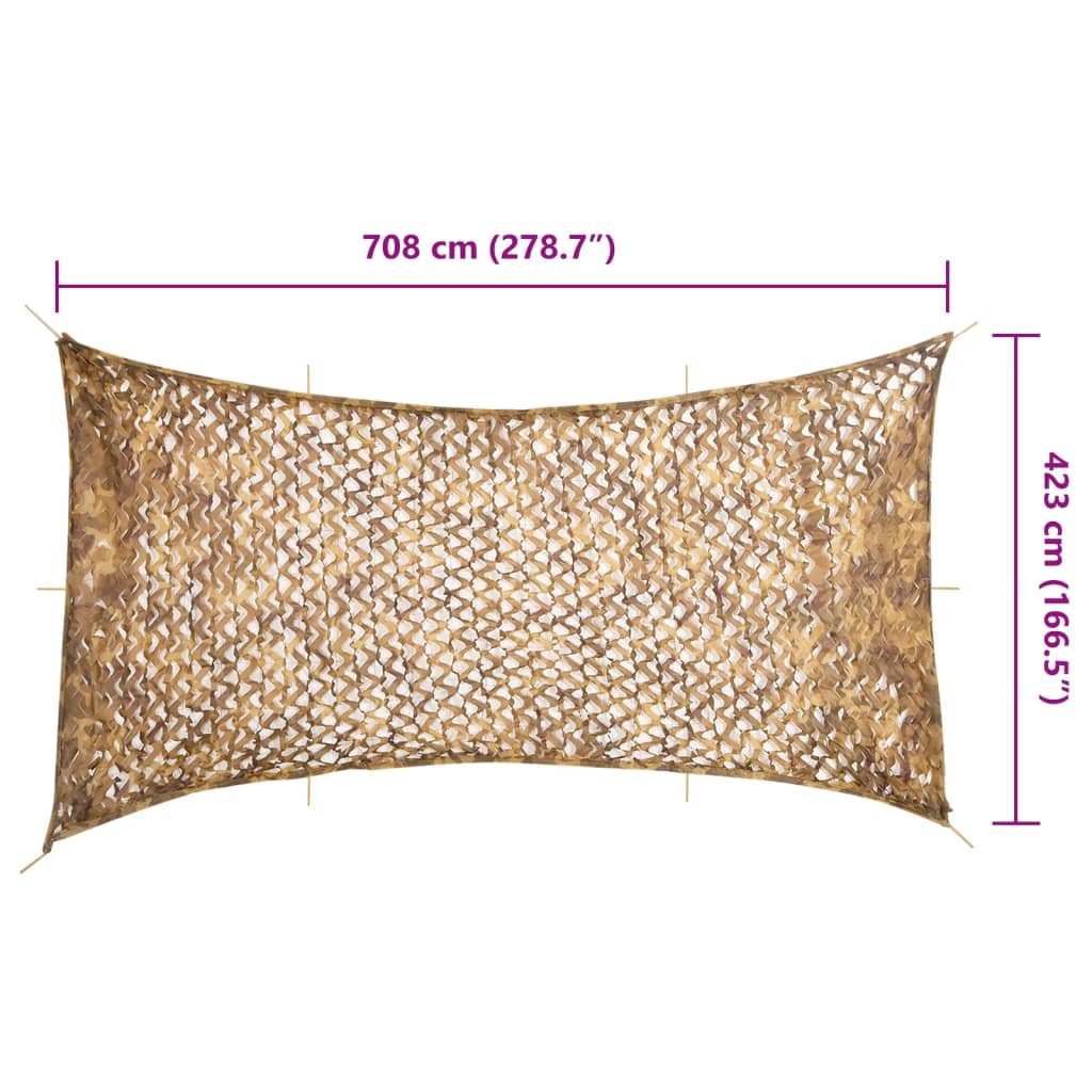 vidaXL Plasă de camuflaj cu geantă de depozitare, nisipiu, 708x423 cm vidaXL Plasă de camuflaj cu geantă de depozitare, nisipiu, 708x423 cm