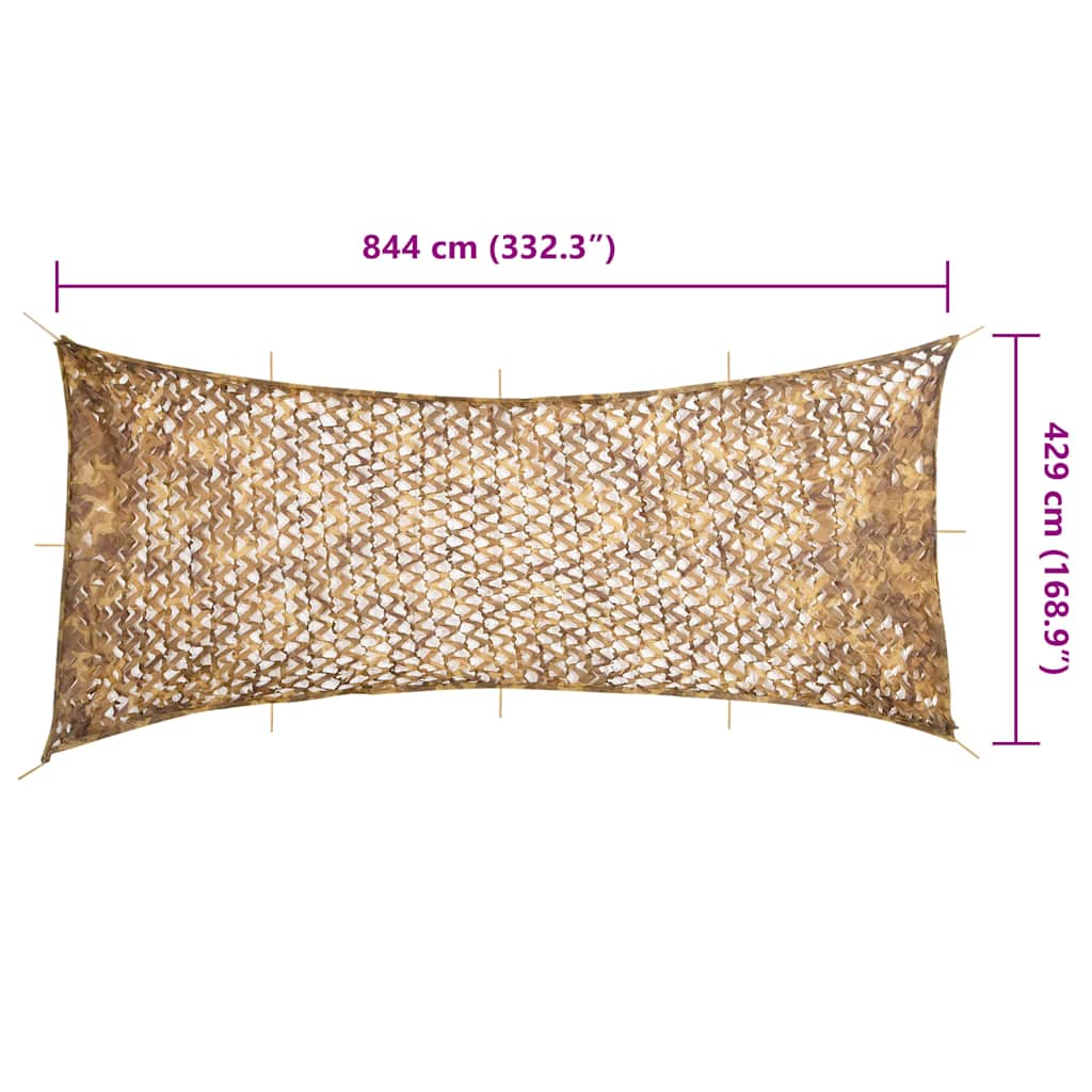 vidaXL Plasă de camuflaj cu geantă de depozitare, nisipiu, 844x429 cm vidaXL Plasă de camuflaj cu geantă de depozitare, nisipiu, 844x429 cm
