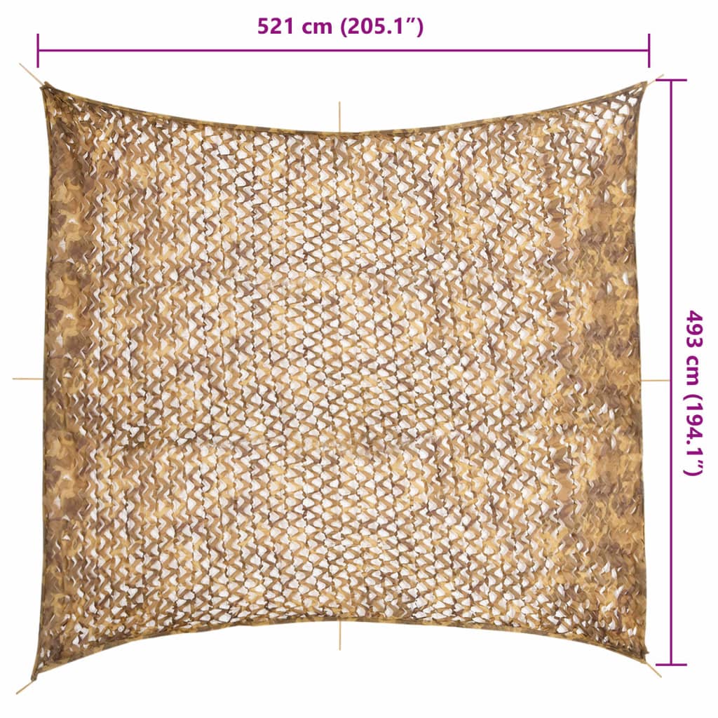 vidaXL Plasă de camuflaj cu geantă de depozitare, nisipiu, 521x493 cm vidaXL Plasă de camuflaj cu geantă de depozitare, nisipiu, 521x493 cm