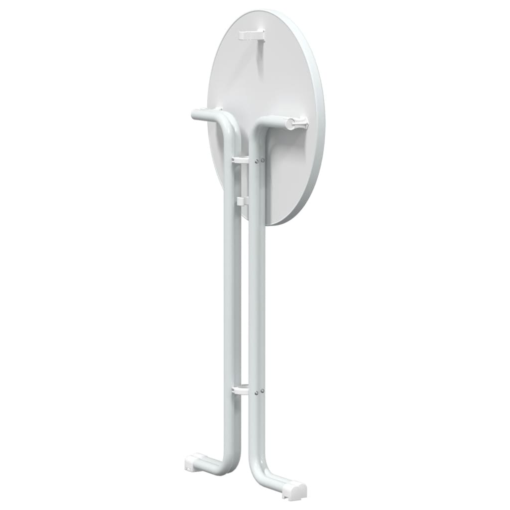 vidaXL Masă de bucătărie, alb, Ø60x110 cm, lemn prelucrat și oțel vidaXL Masă de bucătărie, alb, Ø60x110 cm, lemn prelucrat și oțel