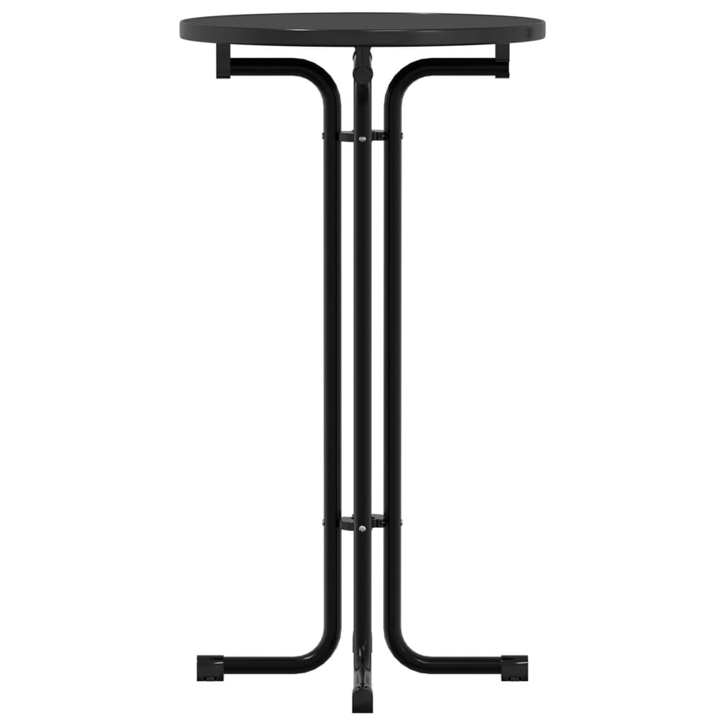 vidaXL Masă de bucătărie, negru, Ø60x110 cm, lemn prelucrat și oțel vidaXL Masă de bucătărie, negru, Ø60x110 cm, lemn prelucrat și oțel